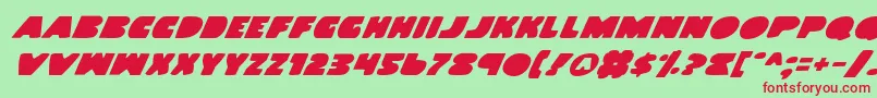 フォントLandWhaleItalic – 赤い文字の緑の背景