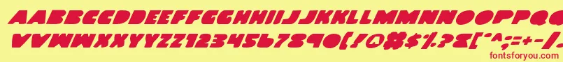 LandWhaleItalic Font – Red Fonts on Yellow Background