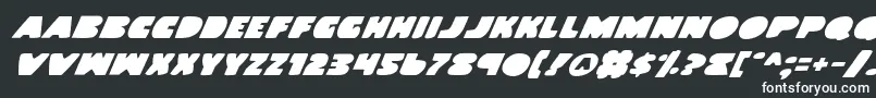 フォントLandWhaleItalic – 黒い背景に白い文字