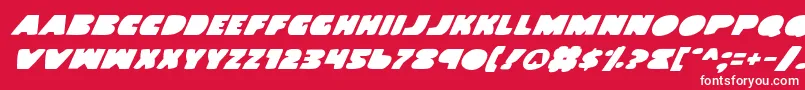 フォントLandWhaleItalic – 赤い背景に白い文字