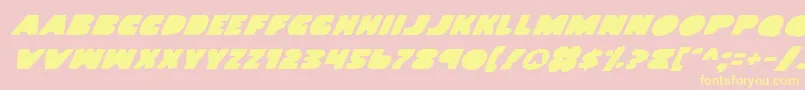 LandWhaleItalic Font – Yellow Fonts on Pink Background