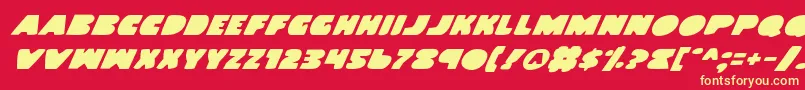 LandWhaleItalic Font – Yellow Fonts on Red Background