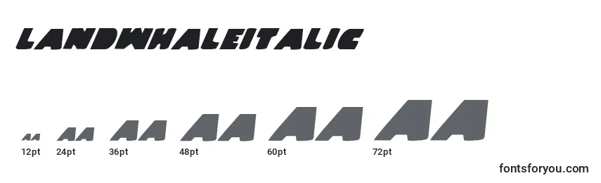 LandWhaleItalic Font Sizes