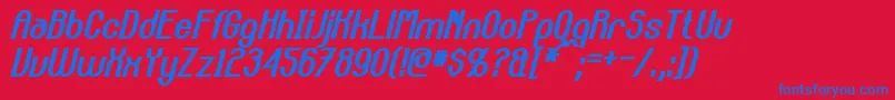 CarltonBoldItalic Font – Blue Fonts on Red Background