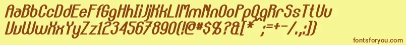 CarltonBoldItalic Font – Brown Fonts on Yellow Background