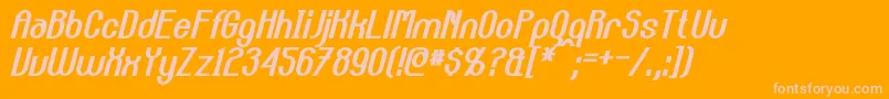 CarltonBoldItalic Font – Pink Fonts on Orange Background