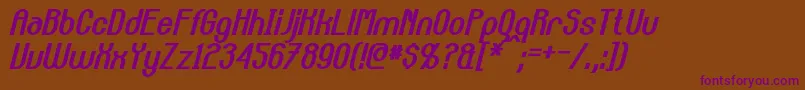 CarltonBoldItalic Font – Purple Fonts on Brown Background