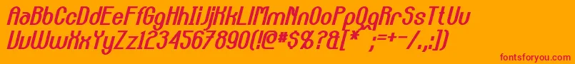 CarltonBoldItalic Font – Red Fonts on Orange Background