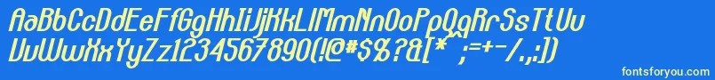 CarltonBoldItalic Font – Yellow Fonts on Blue Background