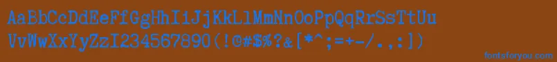 TruetypewriterPolyglott Font – Blue Fonts on Brown Background