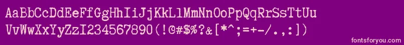TruetypewriterPolyglott Font – Pink Fonts on Purple Background