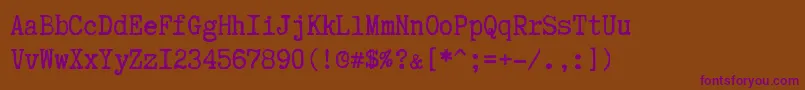 TruetypewriterPolyglott Font – Purple Fonts on Brown Background