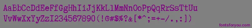TruetypewriterPolyglott Font – Purple Fonts on Gray Background