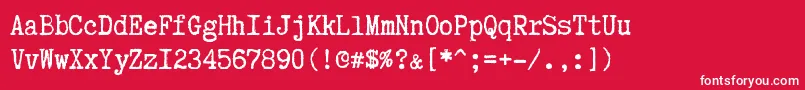TruetypewriterPolyglott Font – White Fonts on Red Background