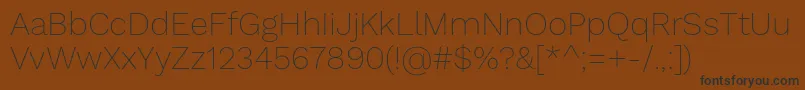 フォントWorksansThin – 黒い文字が茶色の背景にあります