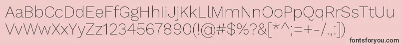 WorksansThin Font – Black Fonts on Pink Background