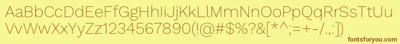WorksansThin Font – Brown Fonts on Yellow Background