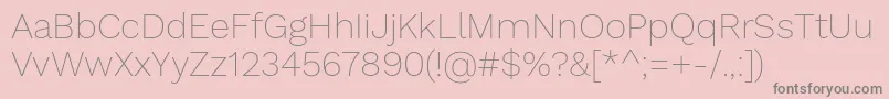 WorksansThin-Schriftart – Graue Schriften auf rosa Hintergrund
