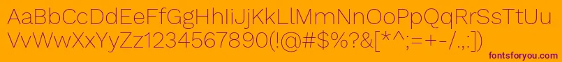 Шрифт WorksansThin – фиолетовые шрифты на оранжевом фоне