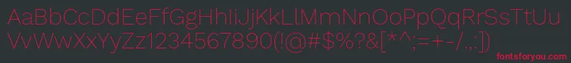 WorksansThin Font – Red Fonts on Black Background