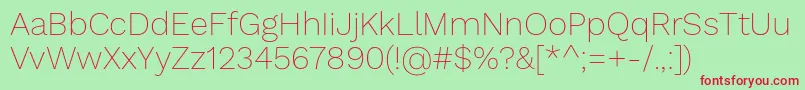 WorksansThin Font – Red Fonts on Green Background