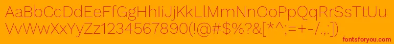 WorksansThin Font – Red Fonts on Orange Background