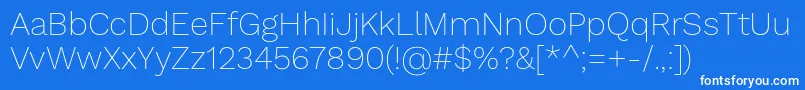 フォントWorksansThin – 青い背景に白い文字