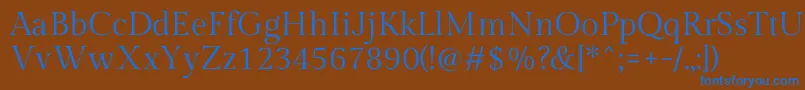 GildadisplayRegular Font – Blue Fonts on Brown Background