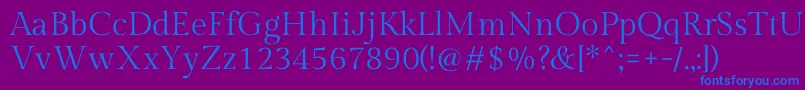 GildadisplayRegular Font – Blue Fonts on Purple Background