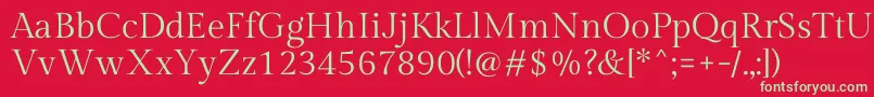 フォントGildadisplayRegular – 赤い背景に緑の文字