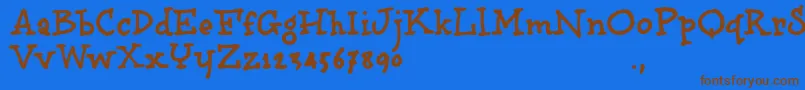 Bbooktrial Font – Brown Fonts on Blue Background
