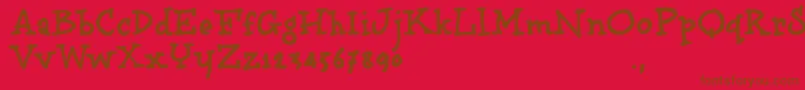 Fonte Bbooktrial – fontes marrons em um fundo vermelho
