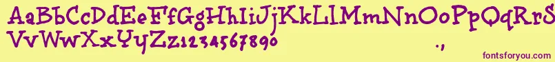 Bbooktrial Font – Purple Fonts on Yellow Background