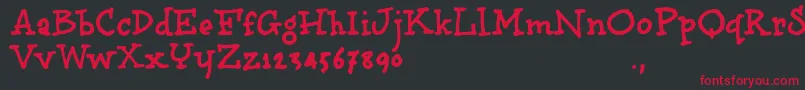 フォントBbooktrial – 黒い背景に赤い文字