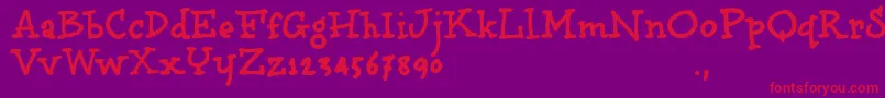 Bbooktrial Font – Red Fonts on Purple Background