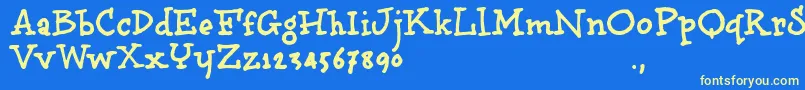 Bbooktrial Font – Yellow Fonts on Blue Background