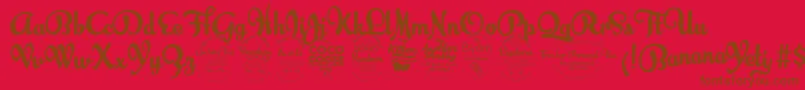 Подробнее о шрифте BananayetiExtraboldTrial Шрифт BananayetiExtraboldTrial – коричневые шрифты на красном фоне