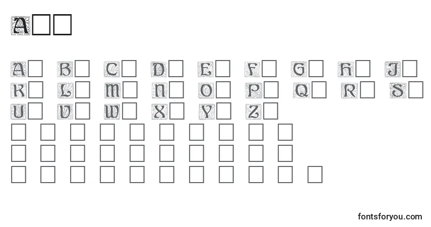Czcionka Ann – alfabet, cyfry, specjalne znaki