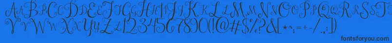 Fonte Jandastylishmonogram – fontes pretas em um fundo azul