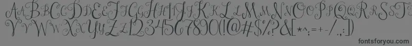 Jandastylishmonogram-Schriftart – Schwarze Schriften auf grauem Hintergrund