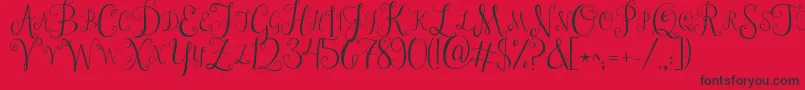 Jandastylishmonogram Font – Black Fonts on Red Background