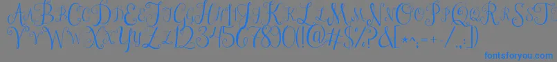 Jandastylishmonogram Font – Blue Fonts on Gray Background