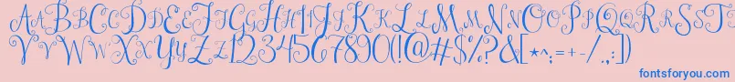 Jandastylishmonogram Font – Blue Fonts on Pink Background