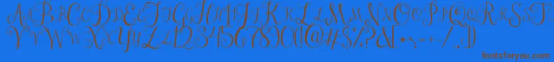 Jandastylishmonogram Font – Brown Fonts on Blue Background