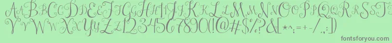 Jandastylishmonogram Font – Gray Fonts on Green Background