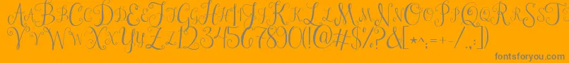 Jandastylishmonogram Font – Gray Fonts on Orange Background