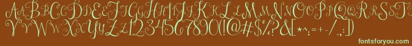 Jandastylishmonogram Font – Green Fonts on Brown Background