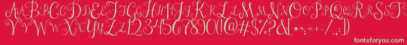 Jandastylishmonogram Font – Green Fonts on Red Background