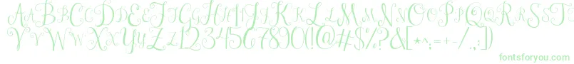 Jandastylishmonogram-Schriftart – Grüne Schriften auf weißem Hintergrund