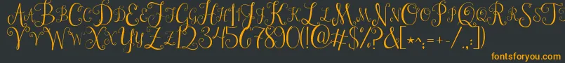 Jandastylishmonogram Font – Orange Fonts on Black Background